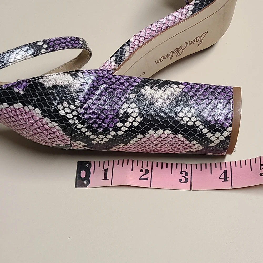 Sam Edelman Yaro snakeskin leather block heel sandals size 7 - Picture 12 of 12